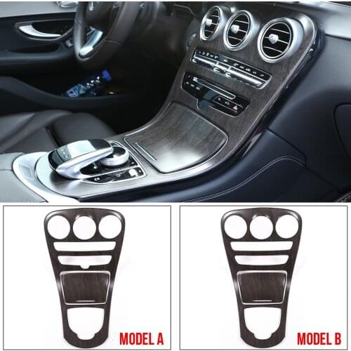 Car ABS Center Console Panel Decoration Cover Trim For Mercedes Benz C Class W205 GLC X253 Carbon Fiber Color Sticker