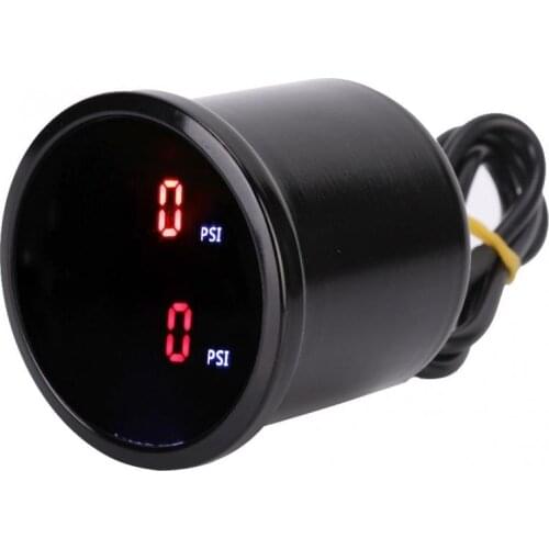2in 52mm Car PSI Air Pressure Gauge LED Dual Digital Display Air Ride Gauge Sensor Kit Aluminum Alloy Brand New Car Accessories