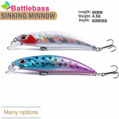 Battlebass 1pcs Pike Fishing Lures 6cm 4.5g Minnow Bait Crankbait Isca Artficial Hard Bait Fishing Wobblers Bass Fake Fish Carp
