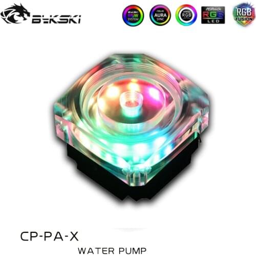 Bykski DDC Pump RGB Silent Water Pump Tranperant 3M Head 300L/H Basic Water Cooler Pump Acrylic 5V/12V PC Water Cooling CP-PA-X