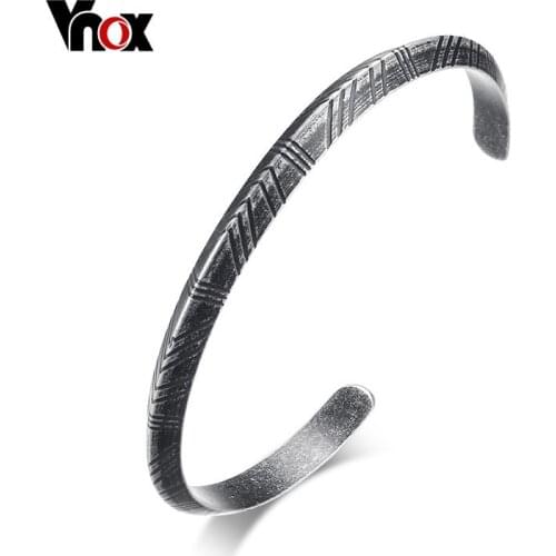 Vnox Mens Viking Cuff Bracelet Bangle Retro Tone Stainless Steel Pulseira Female Male Street Ceremony Unisex Jewelry