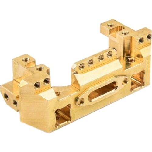 For TRX4 CNC Brass Front Bumper with Servo Mount & 25T Steering Gear Servo Winch Wheel for 1/10 RC Crawler Traxxas