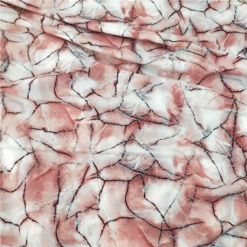 Stretchy Dress Fabric Stone Crack Printing Stretchy Chiffon Skirt Handmade SewingTissue Soft Material