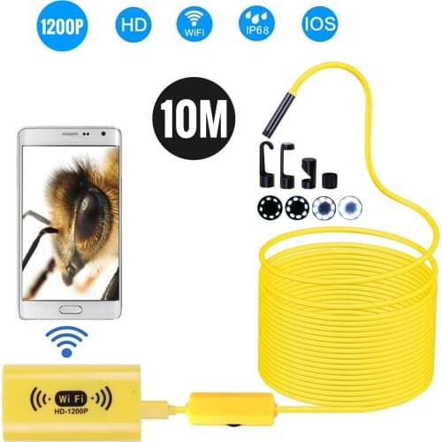 F130 8mm Wireless Endoscope Camera IP68 Waterproof WiFi Inspection 2.0MP HD 8 LED Semi-Rigid Cable Borescope