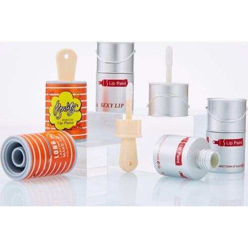 6 Pieces Cute Bucket Shaped Empty Lip Gloss Lipstick Tubes Lip Balm Refillable Bottle Plastic Box Containers 8ml