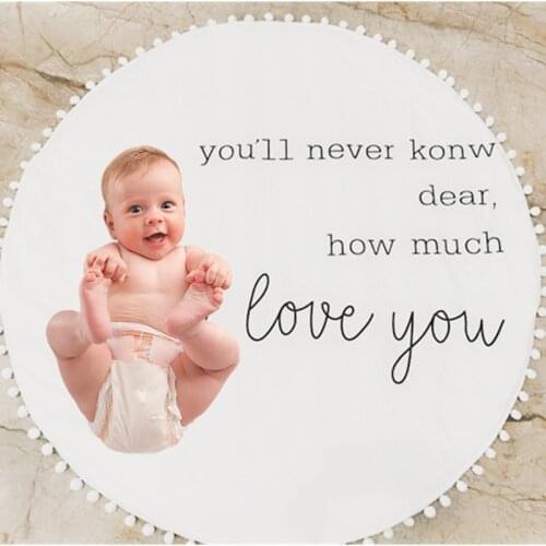 J60B Baby Play Mat Crawling Carpet Kids Room Floor Rug Round Game Pad Playmat Children Bedroom Nursery Home Decoration Props
