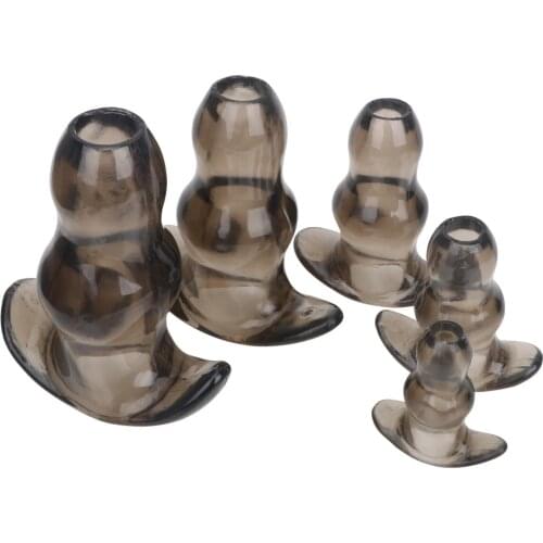 IKOKY Butt Plug Anal Dilator Hollow Anal Plug Sex Toys For Woman Men Enema 5 Sizes Prostata Massager Soft Speculum