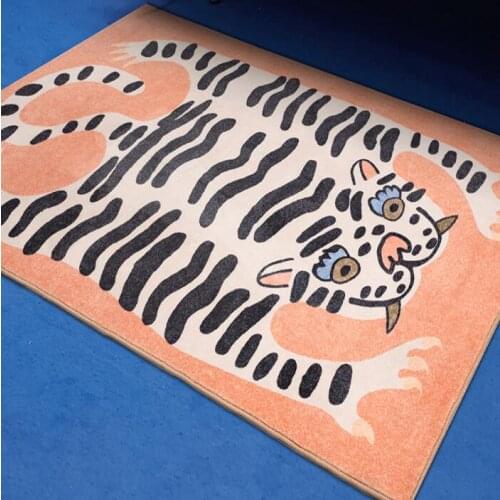 INS Cartoon Animals Style Carpet Child Play Area Rugs Cute Tiger Skin 3D Printing Carpets for Kids Bedroom Game Rug Floor Mats