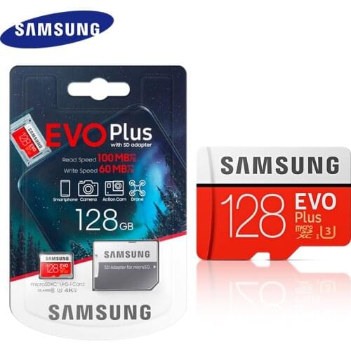 SAMSUNG EVO PLUS Memory Card 256GB High Speed 100 MB/S Micro SD Class 10 U3 TF Cards UHS-I 128G 64GB 32GB Micro SD Card