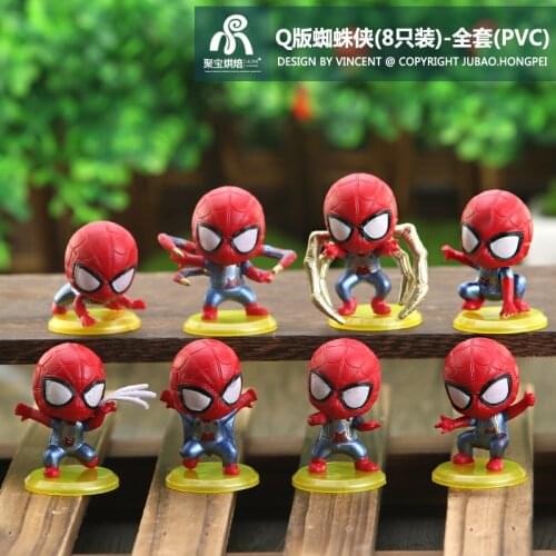 8pcs/set Marvel Avengers Superhero Spiderman Infinity War Iron Spider Movable Figurine PVC Collectible Model Figure Toys Dolls