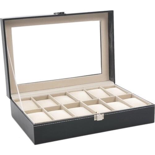 1/4/12 Grids Watch Box PU Leather Watch Holder Organizer Storage Box For Quartz Watches Jewelry Rings Bracelet Storage Boxes