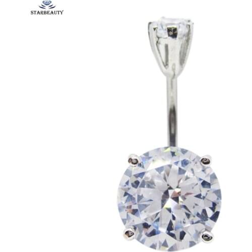 Royal AAA Zircon Navel Piercing Ombligo 9mm Big Dual White Bijoux Belly Button Rings Belly Piercing Nombril Pircing Navel Ring