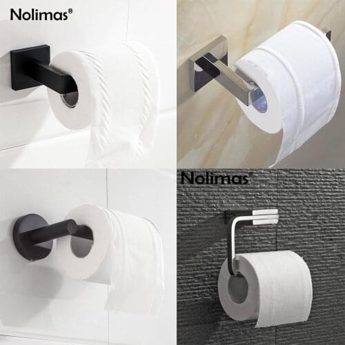 Matte Black &Mirror Paper Holder SUS 304 Stainless Steel Mirror Polished Wall Mount Tissue Roll Hanger Bathroom Accessories Set