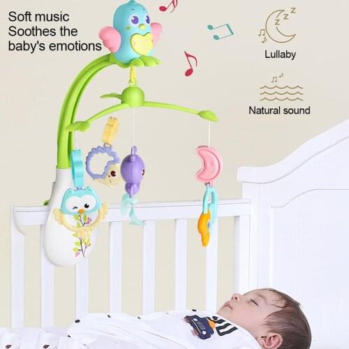 Baby Crib Mobile Hanging with 16 Melodies Rotating Musical Rattle Multifunctional Music Box Toy for Newborn Infant Boys Girls Sl