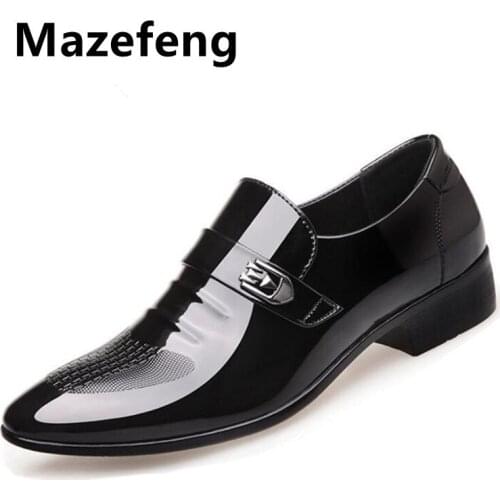 MenS Dress Shoes Fashion Pu Leather Shoes Men Black Wedding Oxford Shoes For MenS Breathable Pointed Toe Formal Footwear 38-46