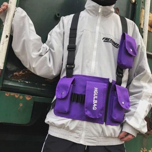 Trend Men Chest Bag Hip Hop Waist Bags Male Vest Backpack Sports Travel Bag Unisex Men Multifunctional Tactical Package