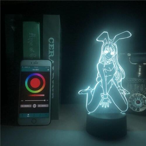Table 3D Anime Lamp LED Night Light RGB Darling In The FranXX 02 Nightlight Halloween Holiday Multi-color Touch Sensor Kids Gift