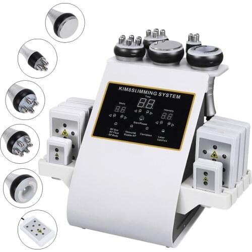 New Arrival 40K Ultrasonic Cavitation Vacuum Radio Frequency Laser 8Pads Lipo Laser Body Slimming Machine for Spa(Button Models)