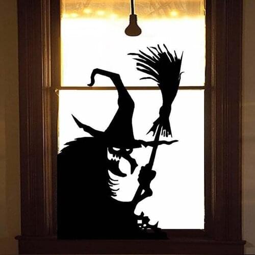 New Fashion Design PVC Halloween Horror witch Window Sticker Decoration Window Wall Stickers Home Decoration Hunted House Decor