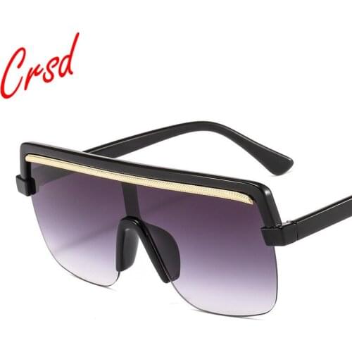 CRSD 2020 Fashion Oversize Square Sunglasses Women Retro Gradient Sun Glasses Men Blue Big Frame Vintage Eyewear UV400 New 2020