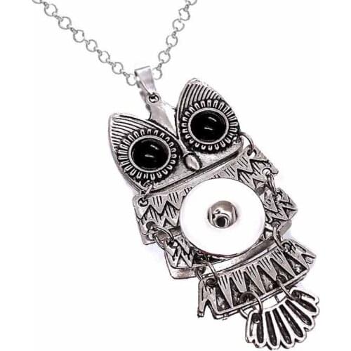 Wholesale Owl 273 Ginger fit 18mm Snap Button Jewelry Pendants Necklace Interchangeable Charm Jewelry For Women gift