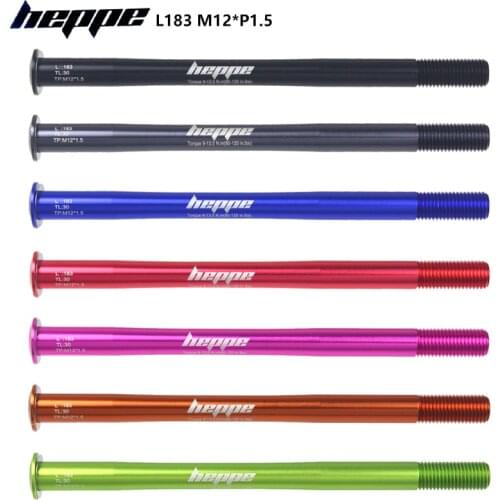 HEPPE MTB Road Bike Multicolour Thru Axle Rear Hub Shaft Skewers 12x142 12x148 Wheel Axis Hub Shaft Quick Release 183mm M12xP1.5