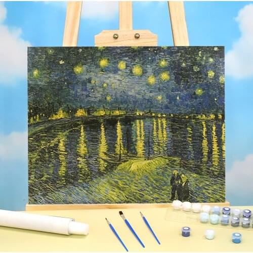 Landscape Famous Vintage Van Gogh The Starry Night Painting By Kit Acrylic Paints 40*50 Picture By Wholesale