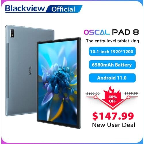 BLACKVIEW OSCAL PAD 8 10.1" Android 11 Tablet 1920x1200 SC9863A Octa Core 4GB+64GB 4G Network AI Speed-up Tablets PC Dua Wifi