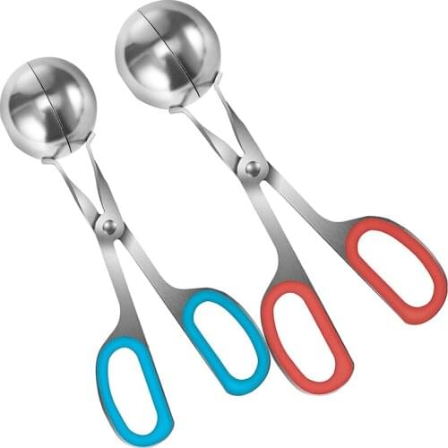 Meatball Maker Tongs Meat Baller Scoop Stainless Steel Ball Maker Meatball Tongs for Fruits Meatball Kitchen Tool