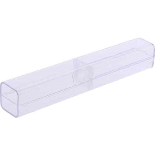Transparent Case Pen Holder Storage Box Stationery Organizer School Office Use P82A