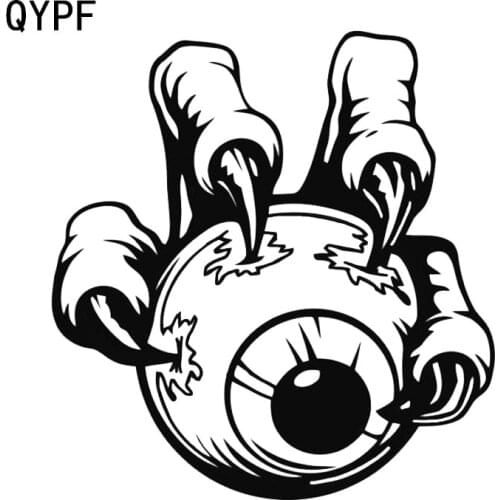 QYPF 13.1*13.9 Halloween Eyeball Hand Monster Decor Vinyl Car Sticker Accessories Silhouette C16-2374