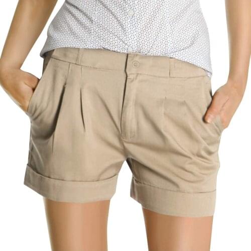 Trendyland Womens Fashion Shorts Summer Vintage Solid Color Pleated Pocket Shorts Streetwear Korean Clothing Ropa Mujer