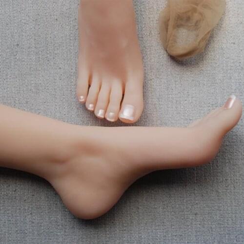 Foot Model Cloned for Art Silicone Female Fake Nail Male Plastic Mannequin Dummy Display Tarsel Bone Ankle Rubber TPE 3700