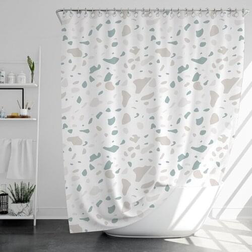 Nordic Small Stones Printing Shower Curtain Polyester Waterproof Curtain Bathroom Curtain