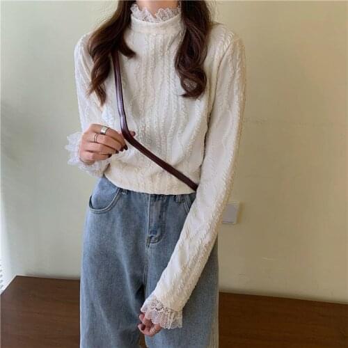 Knitted Sweater Women Office Lady Casual Turtleneck Thin Long Sleeve Pullover Base Shirts Female Solid Tops Korean 2020 Autumn
