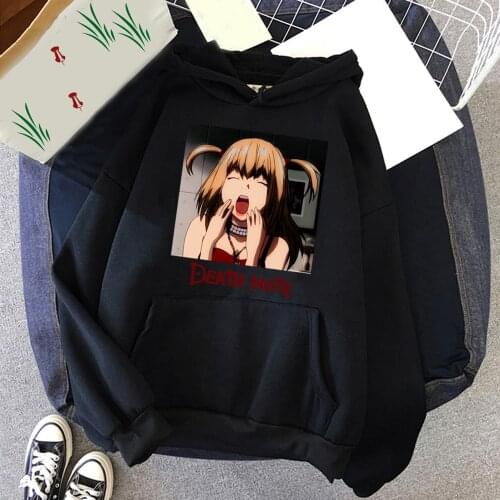 Hoodies Sweatshirts Harajuku Cute Misa Amane Casual Loog Sleeve Street Style Cool Anime DEATH NOTE Print Hoodie Men Women Unisex