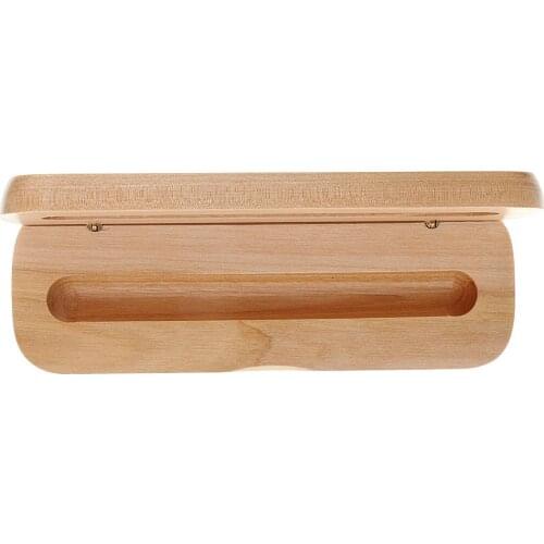 Finest Wood Ink Pen Pencil Case Display Box Travel Accessory Beige 17cm