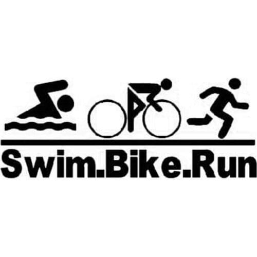 20.3cm*8cm Swim Bike Run window Styling Triathlon Vinyl window Sticker