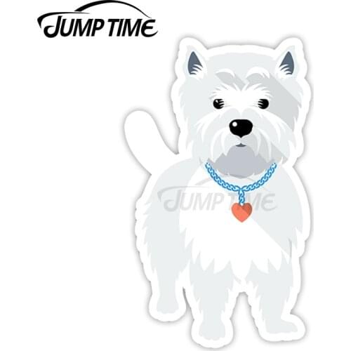 Jump Time West Highland Terrier Vinyl Stickers Westie Dog Sticker Laptop JDM Decal Car Wrap Bumper Trunk Truck Graphics