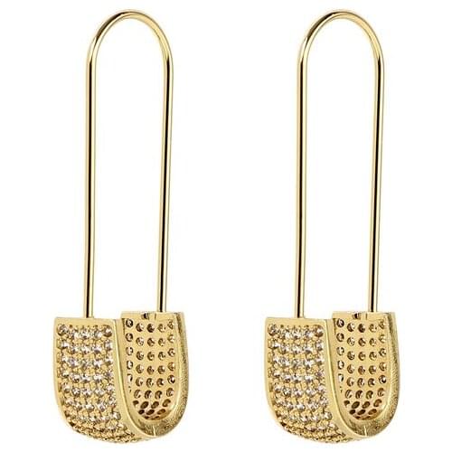 High Quality Punk Safety Gold U-shaped Hoop Earrings Paper Clip Pin metal Gold Color Earrings Jewelry Pinna Minimalist Jewelry