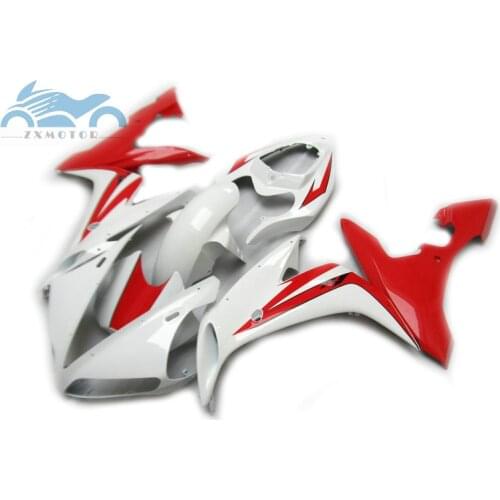 High grade Injection fairing kits fit for YAMAHA 2004-2006 YZFR1 04 05 06 YZF R1 red white plastic fairings kit NY22