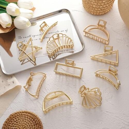 Hair Clips for Women Fashionable Geometric Shell Star Hairpin Simple Pearl Hair Accessories for Women Jewelry Wholesale
