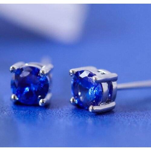 Fashion Birthstone Earrings for Women AAA Cubic Zircon 12 Colors Stud Earrings Fashion Girl Jewelry Birthday Gift For Women
