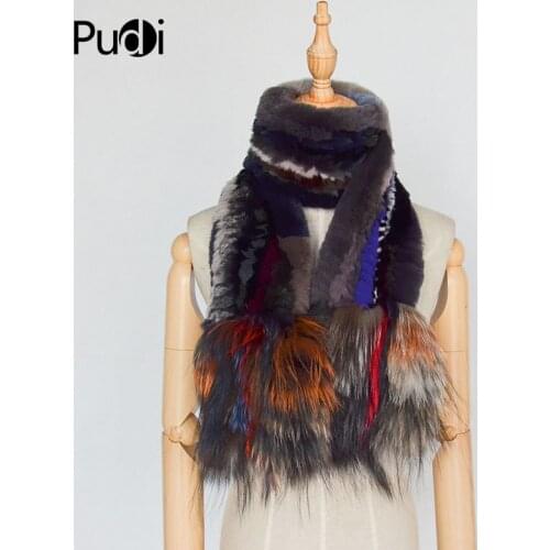 Aorice Women Real Fox REX Rabbit Fur Winter Warm Scarf Ring Brand New Genuine Silver Fox Fur Scarves Rings SF848