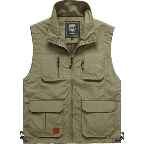 Summer Mesh Thin Outdoor Fishing Vest Men Plus Size 4XL Male Photographer Sleeveless Jacket With Many Pockets Reporter Waistcoat