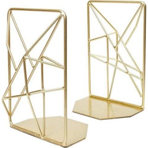 Gold Liquid Metal Bookends Decorative Pair, Stereoscopic Decorative Bookends for Shelves, Book Holders for Shelves
