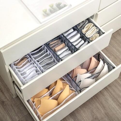 1/3PC Bra Storage Boxes Underwear Clothes Organizer Drawer Nylon Divider Closet Organizer For Folding Ties Socks Short Organizer