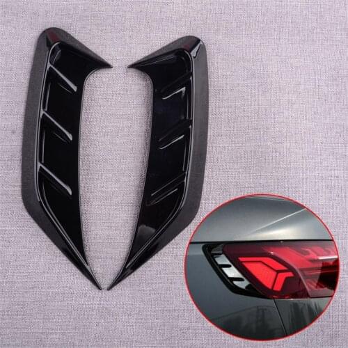 1 Pair Car Black Rear Headlight Side Eyebrows Frames Trims ABS Fit For Audi B9 A4 2020