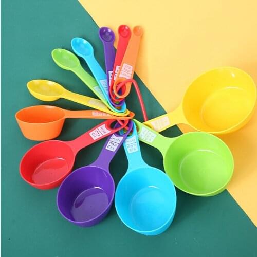 12 Pcs Set Plastic Colorful Measuring Spoons Sugar Cake Kitchen Accessories Cooking Baking Tools New Measuring Spoons