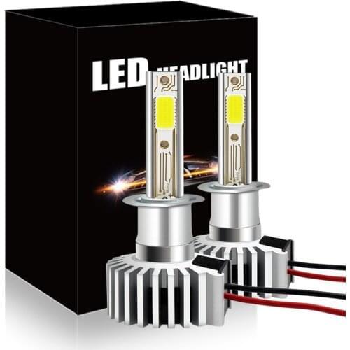 2Pcs ampoule anti-erreur H1 H3 Slim Led Bulbs Super Led White 12000LM Driving Running Lights Fog Lights Auto Leds Car Light Lamp